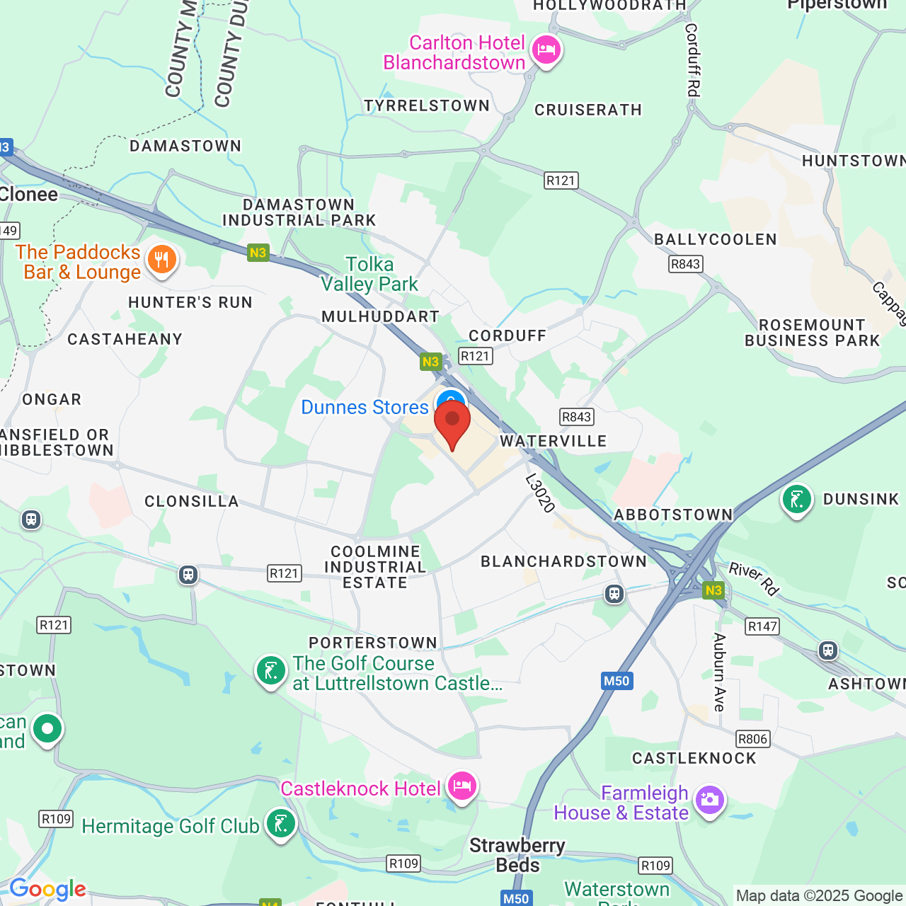 Map showing location of Blanchardstown Road South, Dublin, Ireland