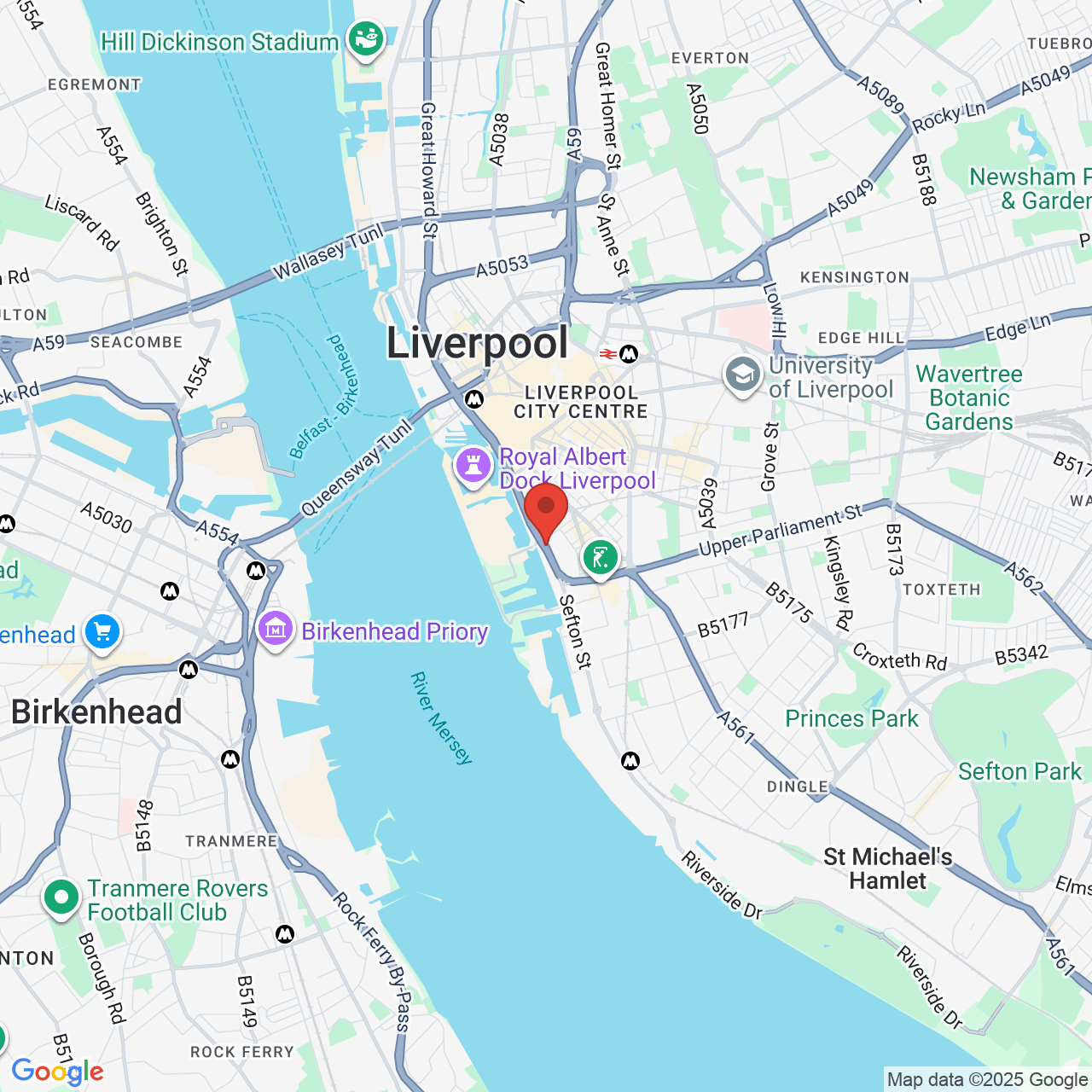 Map showing location of Blundell Street, Albert Dock, United Kingdom, L1 0AJ