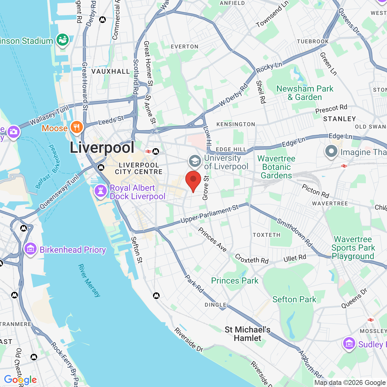 Map showing location of 4, Myrtle Parade, Liverpool, United Kingdom, L7 7EL