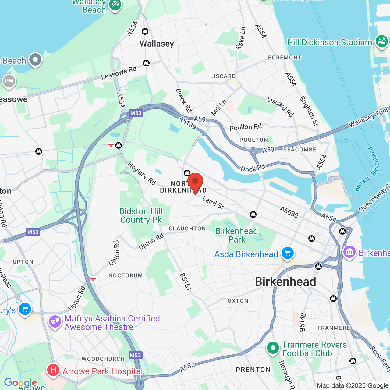 Map showing location of 269 Laird St,, Birkenhead, United Kingdom, CH41 0AB