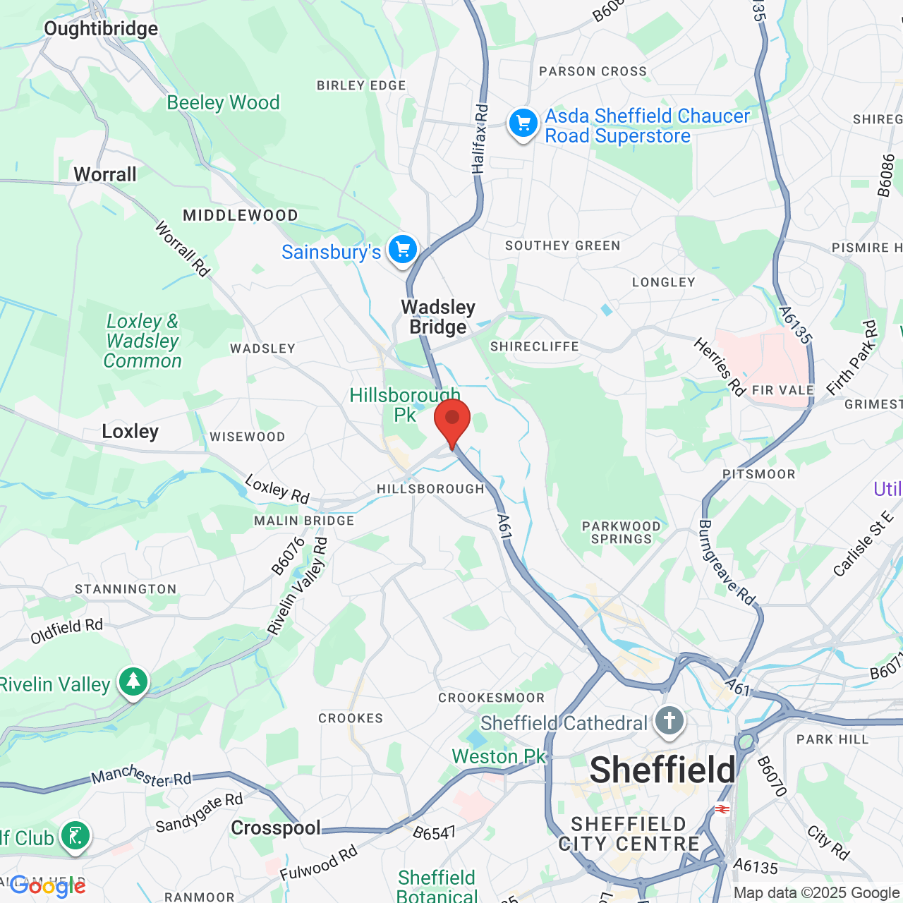 Map showing location of 801, Penistone Road, Hillsborough, United Kingdom, S6 2GF