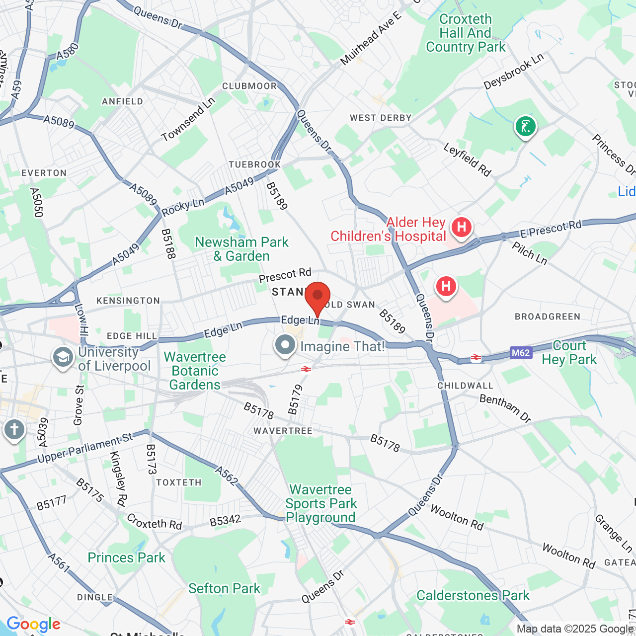 Map showing location of 535, Edge Lane, Old Swan, United Kingdom, L13 1AA