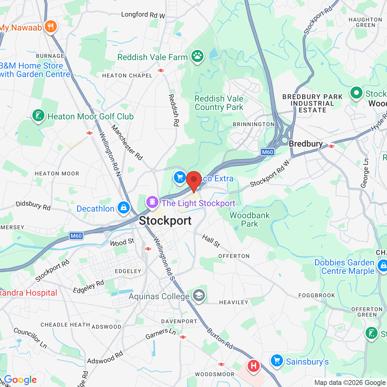 Map showing location of Stockport, United Kingdom, SK1 2HD