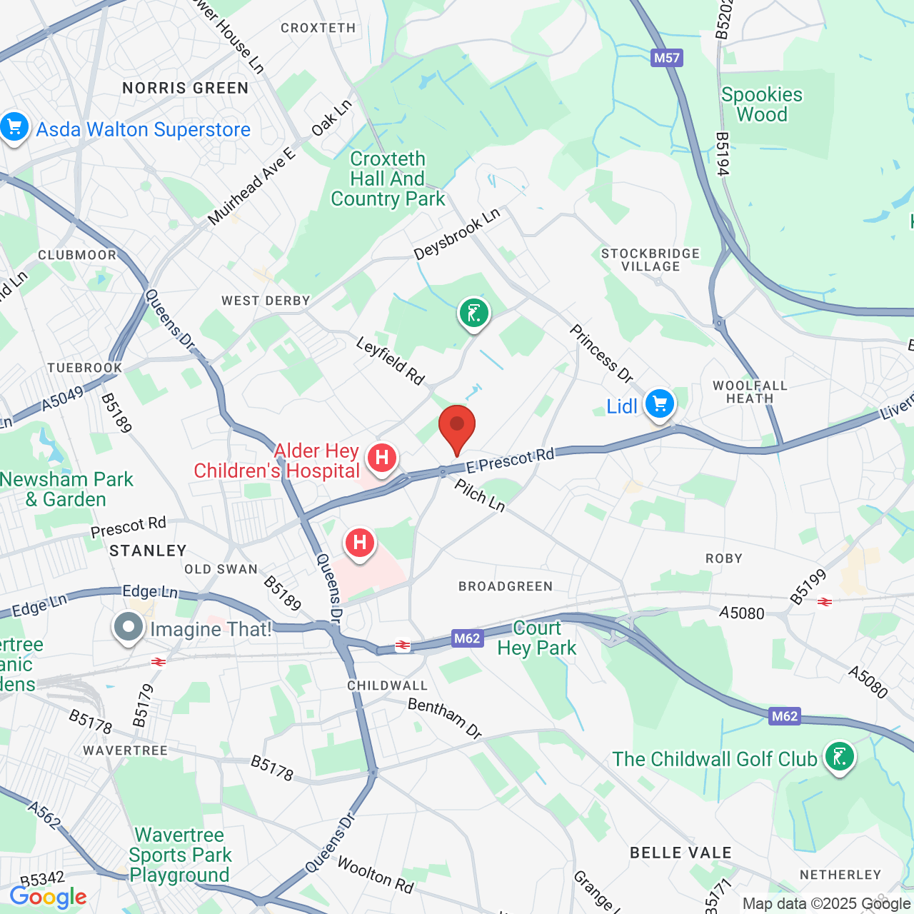 Map showing location of East Prescot Road, Liverpool, United Kingdom, L14 2DE
