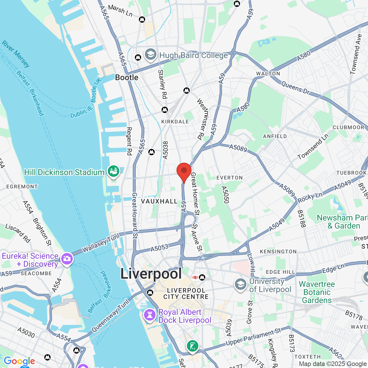 Map showing location of 30 Jennifer Ave,, Liverpool, United Kingdom, L5 5AA