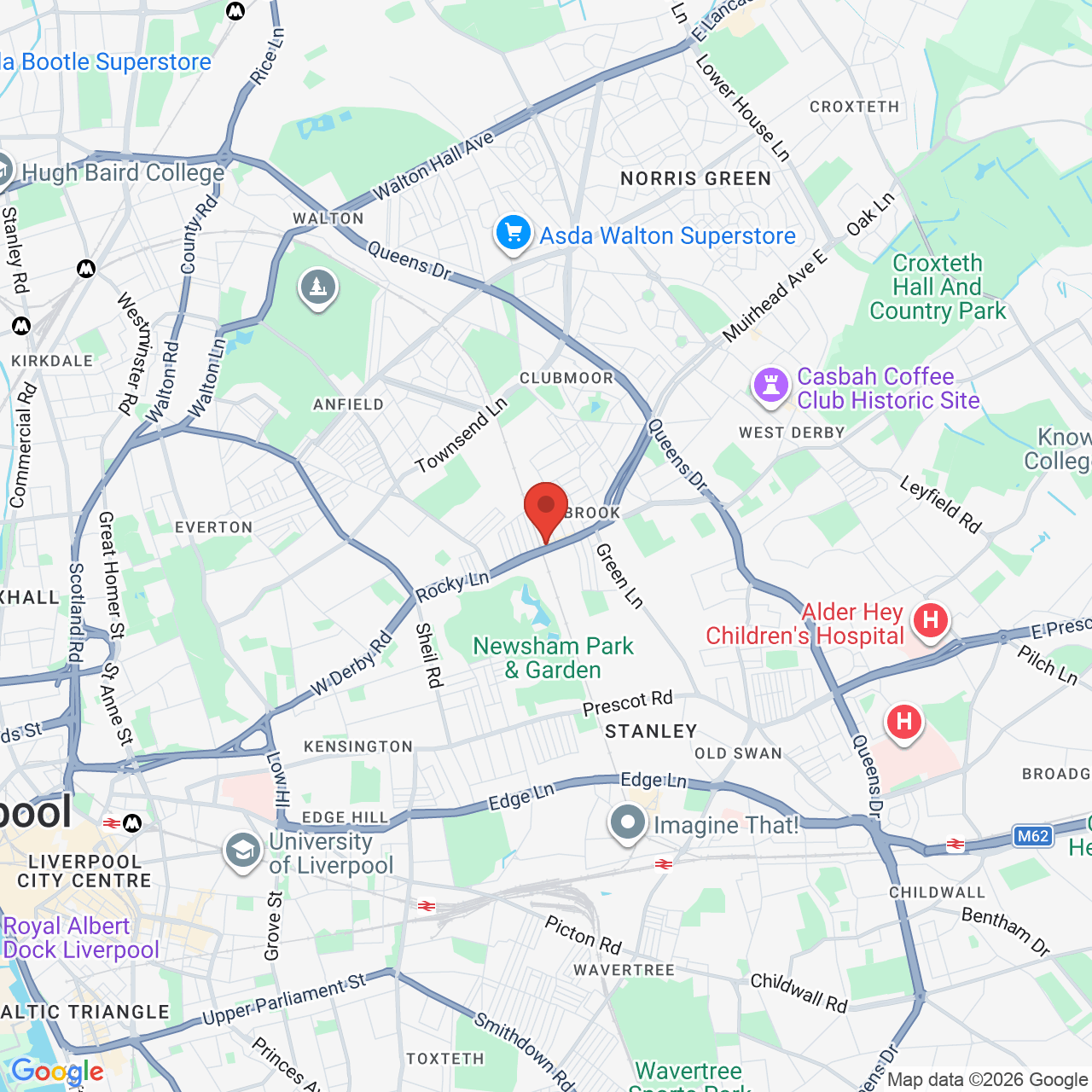 Map showing location of 523, West Derby Road, Tuebrook, United Kingdom, L13 8AA