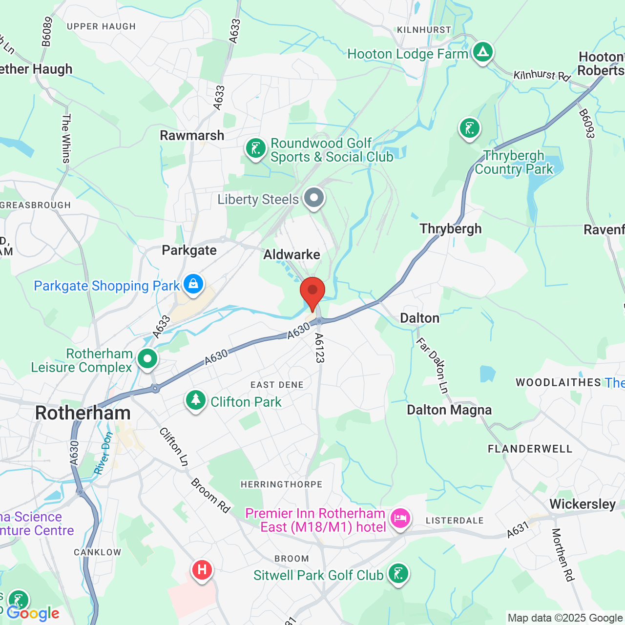 Map showing location of Lady Oak Way, Rotherham, United Kingdom, S65 3LA