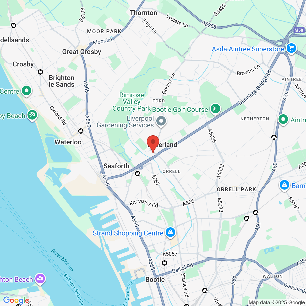 Map showing location of Hawthorne Road, Litherland, United Kingdom, L21 7PJ