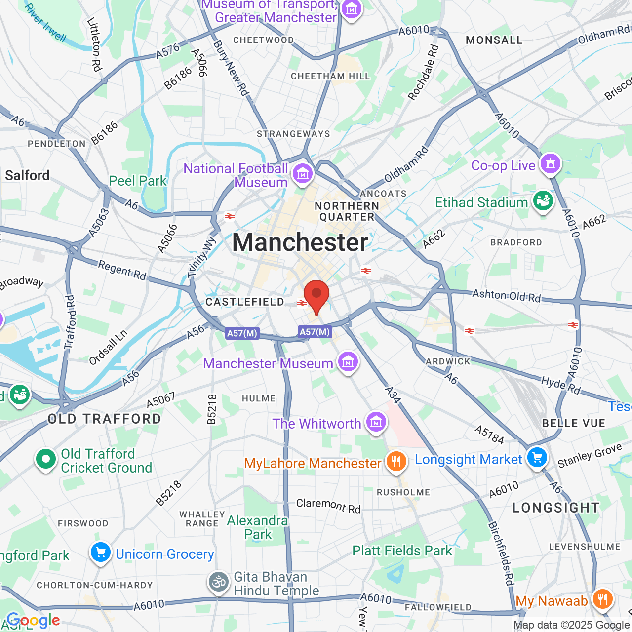 Map showing location of 12A, Oxford Road, Manchester, United Kingdom, M1 5QA