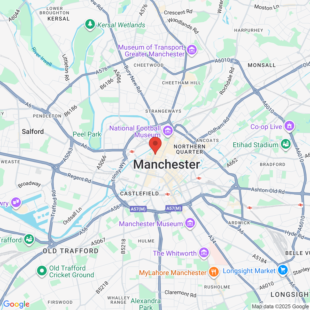 Map showing location of 71, Deansgate, Manchester, United Kingdom, M3 2BW