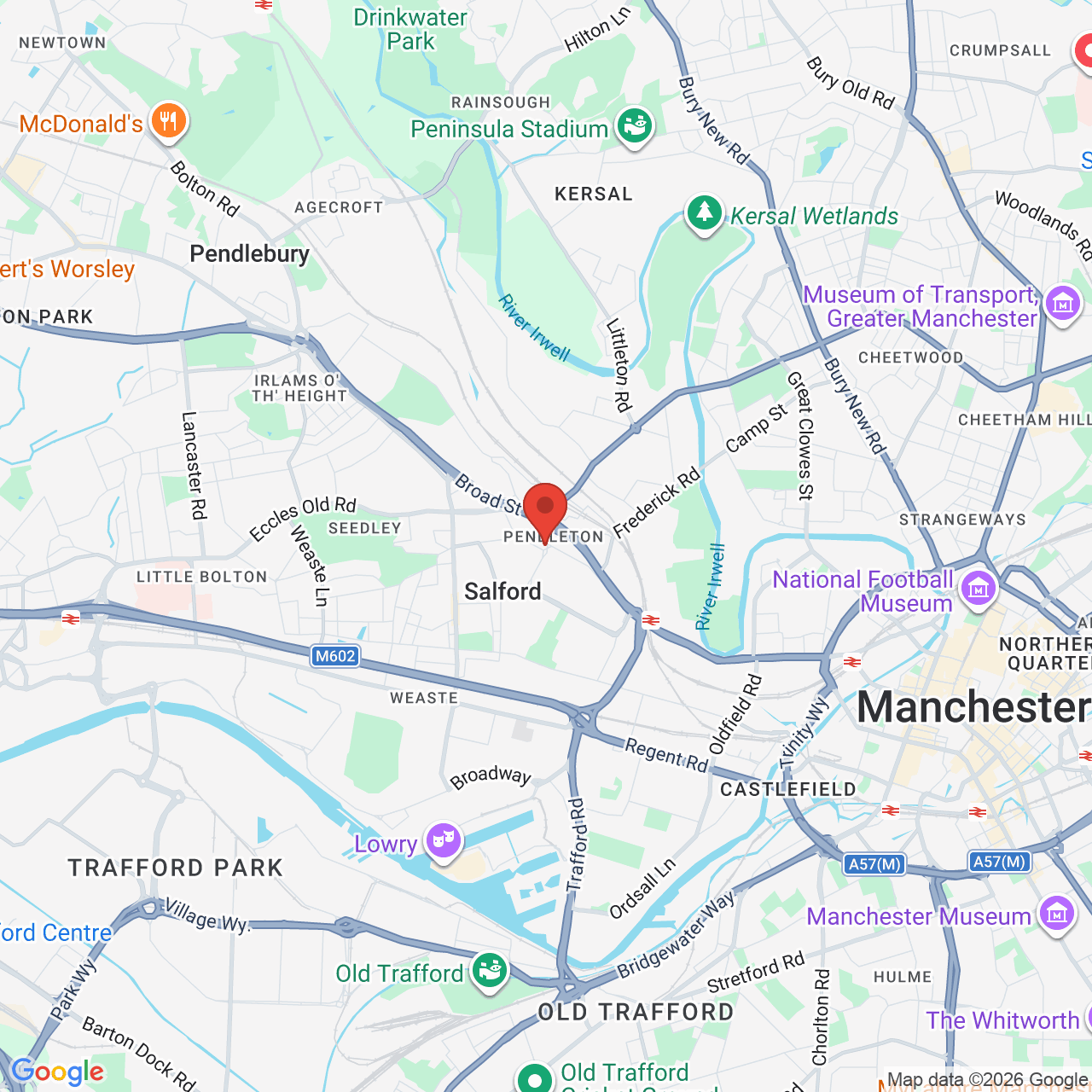Map showing location of 37, Hankinson Way, Salford, United Kingdom, M6 5JP