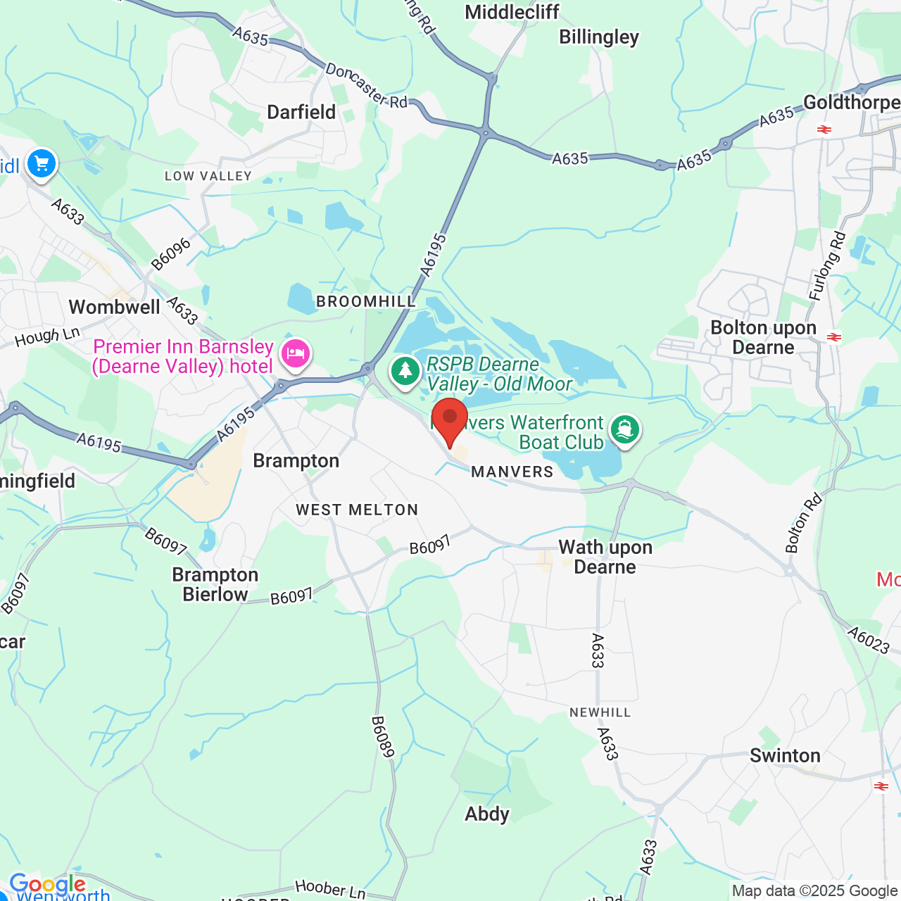 Map showing location of Wath upon Dearne, United Kingdom, S63 7DQ
