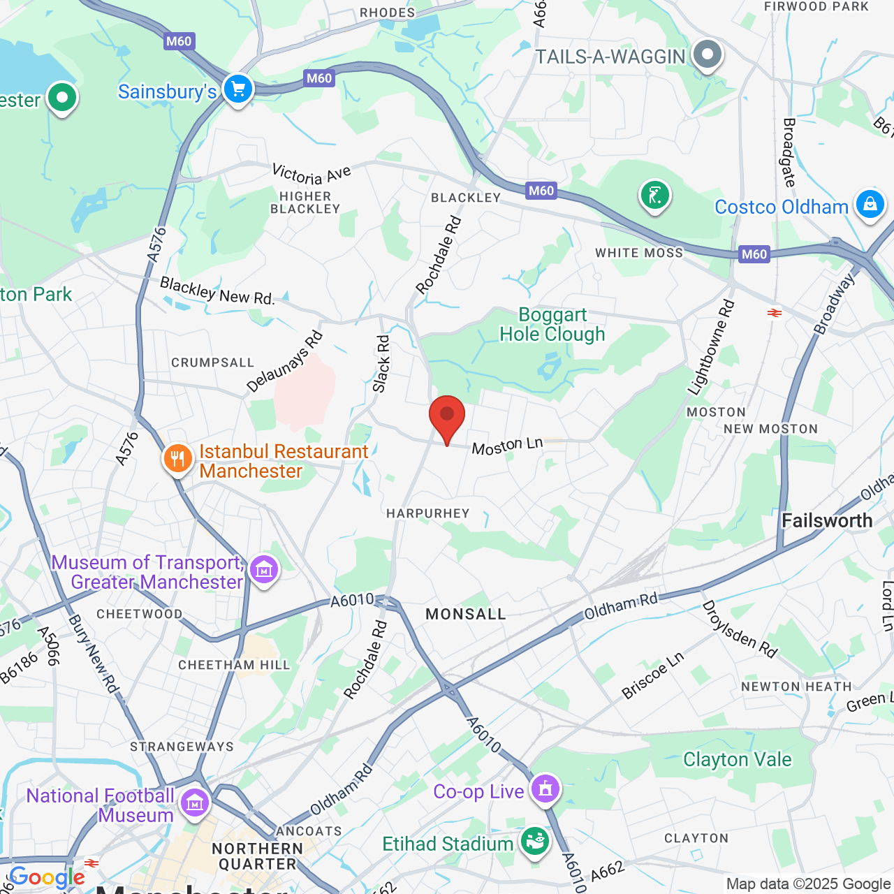 Map showing location of 10, Moston Lane, Manchester, United Kingdom, M9 4AD