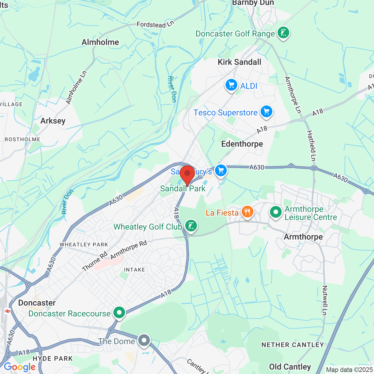 Map showing location of Thorne Road, Doncaster, United Kingdom, DN2 5DX