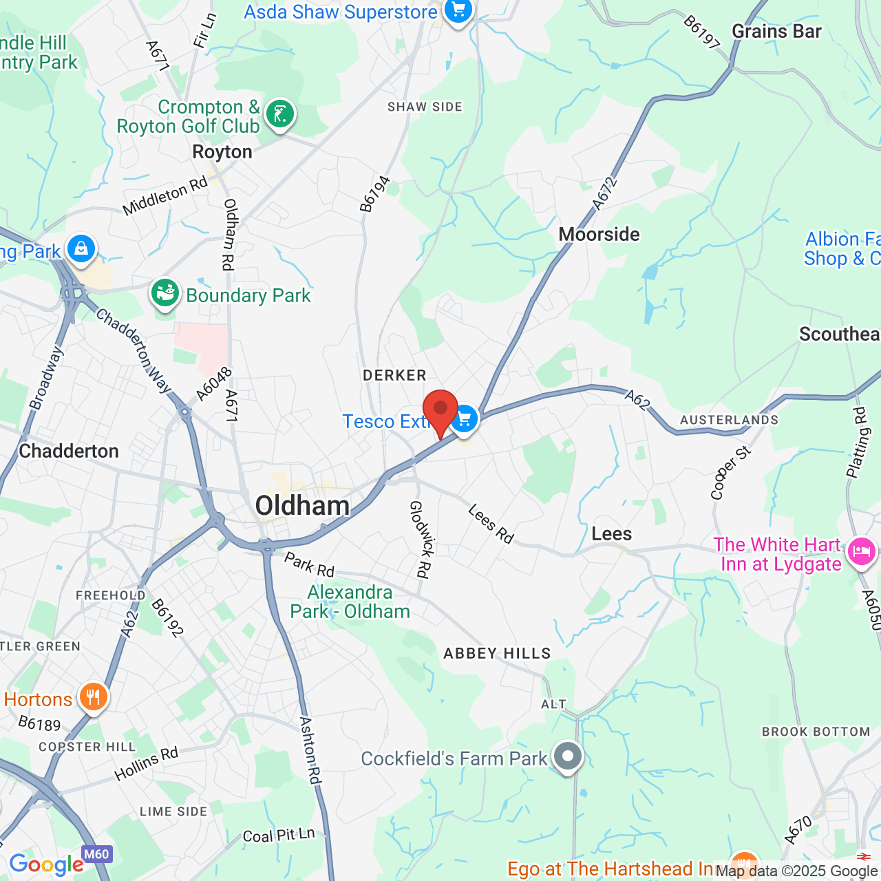 Map showing location of 78-81, Huddersfield Road, Oldham, United Kingdom, OL1 3NQ