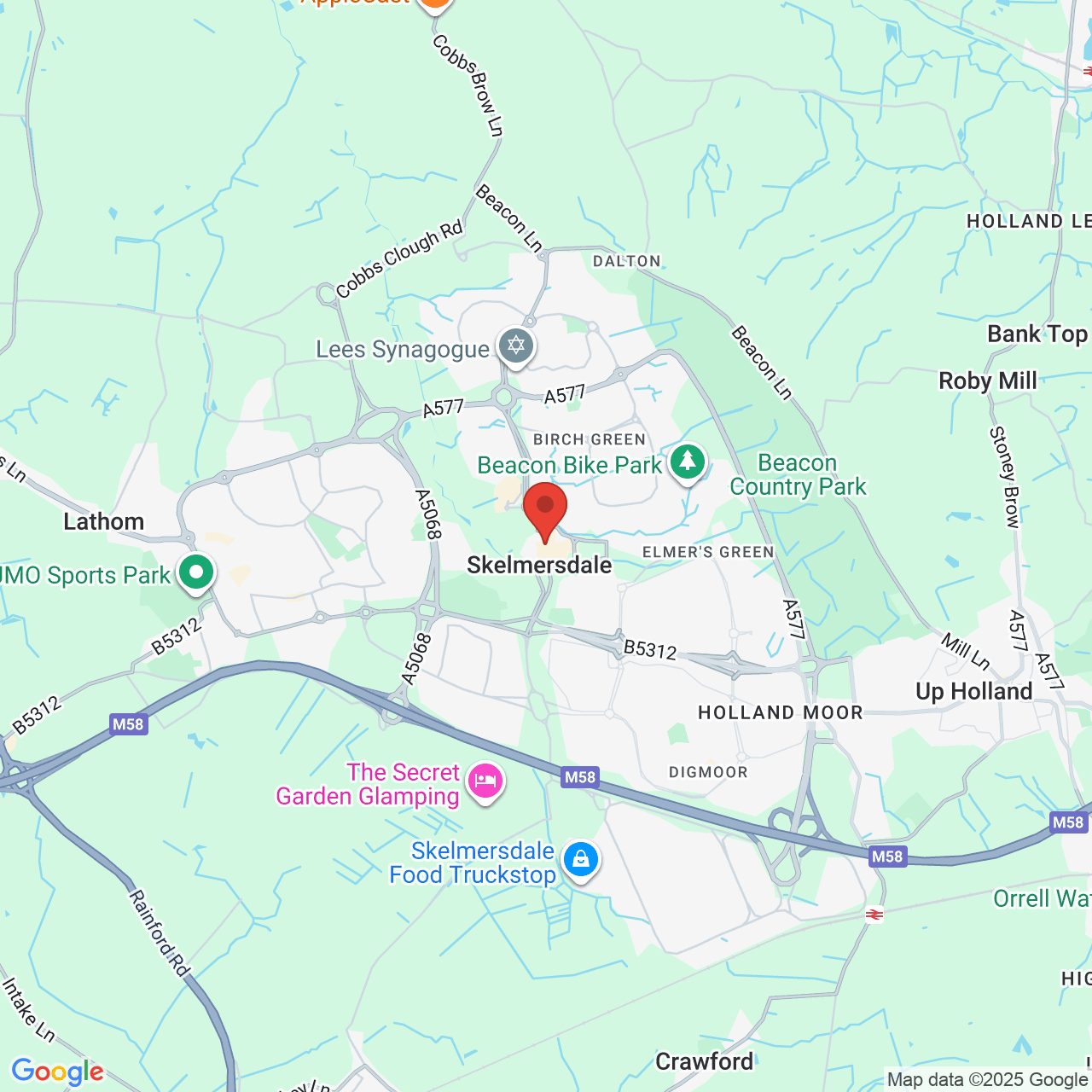 Map showing location of Southway, Skelmersdale, United Kingdom, WN8 6LN