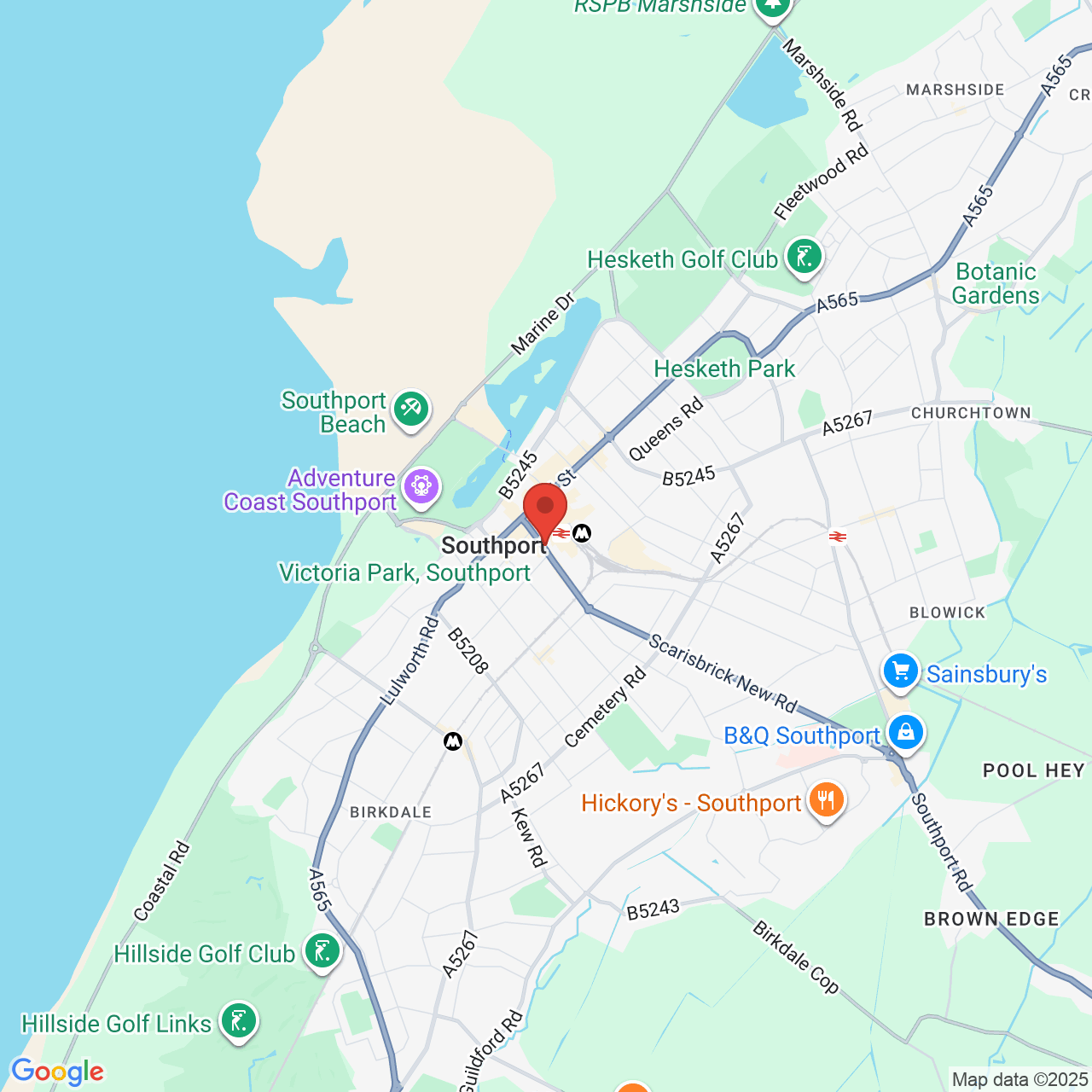 Map showing location of 12 Eastbank St, , Southport, United Kingdom, PR8 1DT