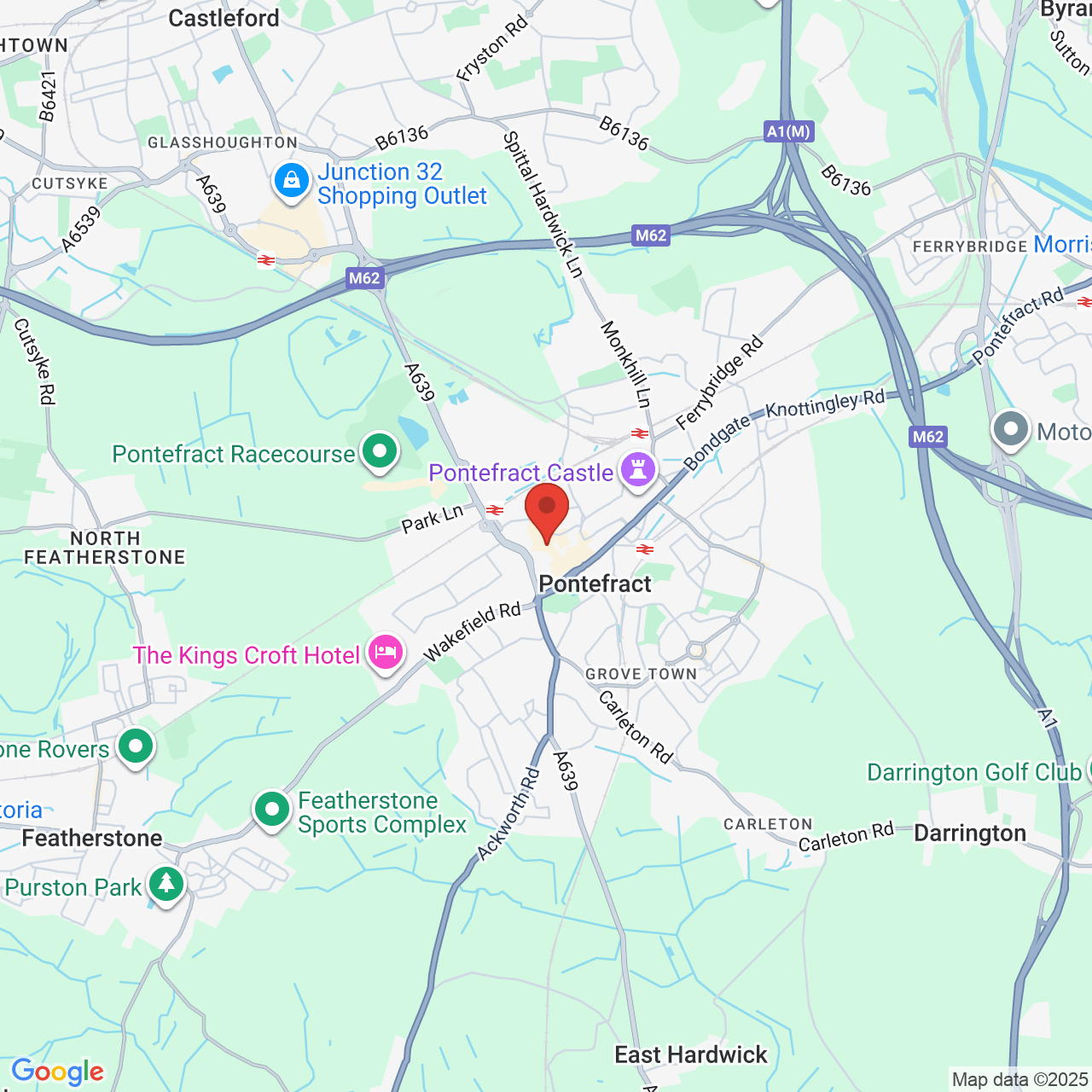 Map showing location of 8, Cornmarket, Pontefract, United Kingdom, WF8 1BJ