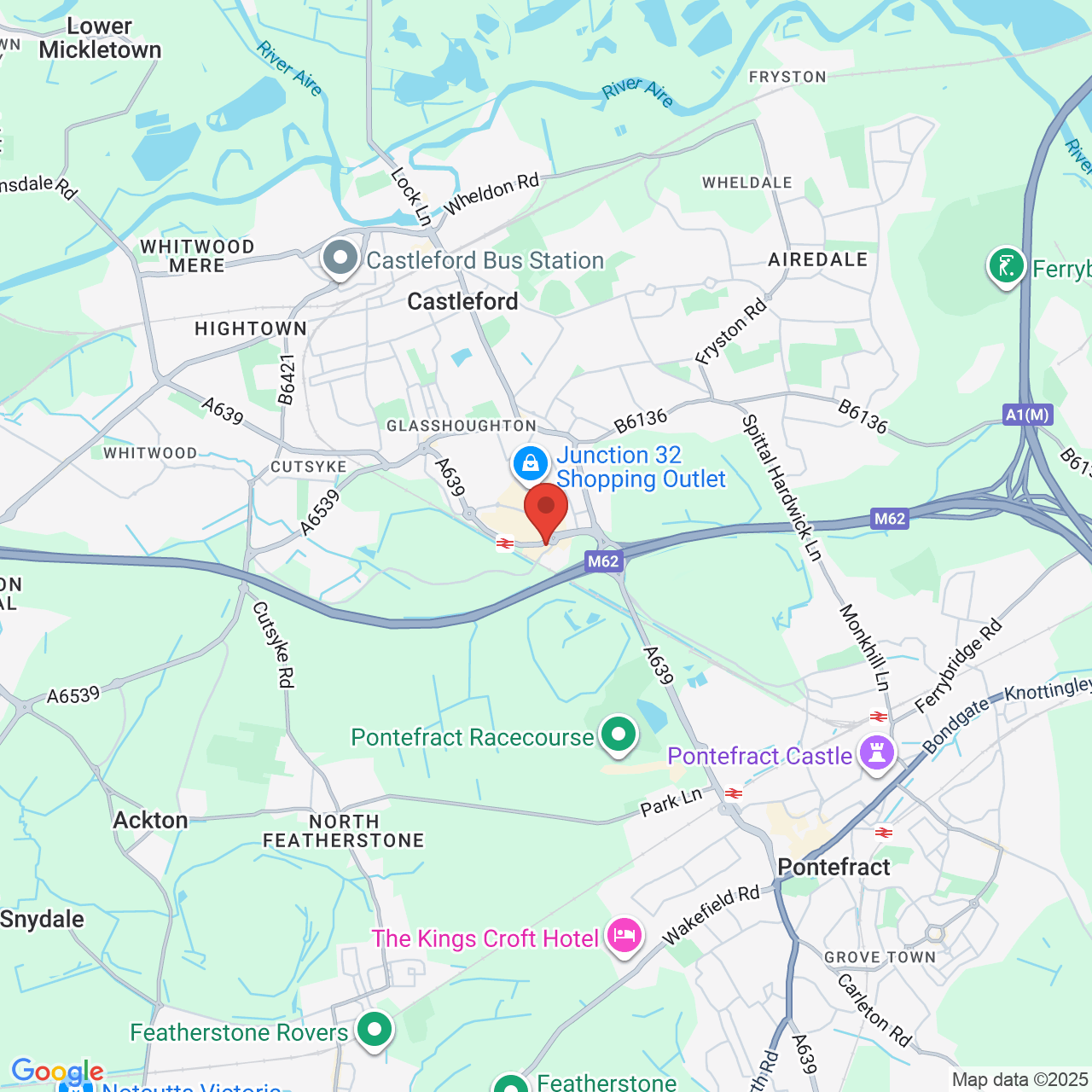Map showing location of Colorado Way, Nr Pontefract, United Kingdom, WF10 4TA