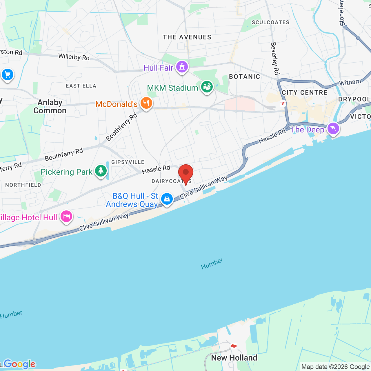 Map showing location of Brighton Street, Hull, United Kingdom, HU3 4AE