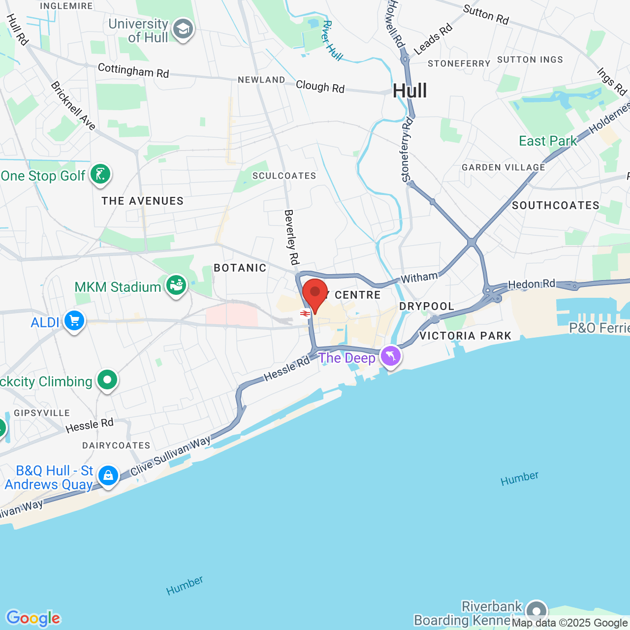 Map showing location of 95, Jameson Street, Hull, United Kingdom, HU1 3JJ