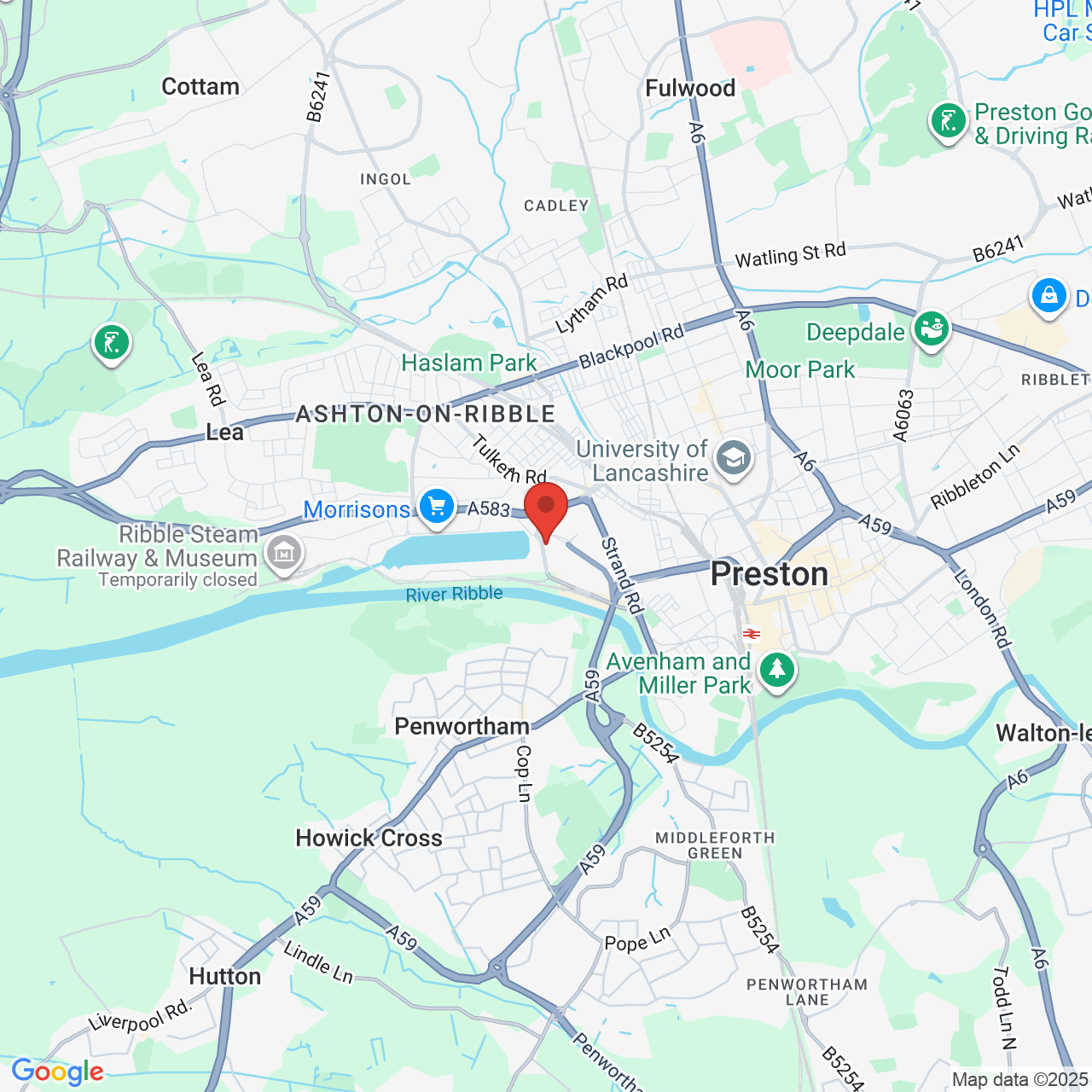 Map showing location of Port Way, Preston, United Kingdom, PR2 2YQ