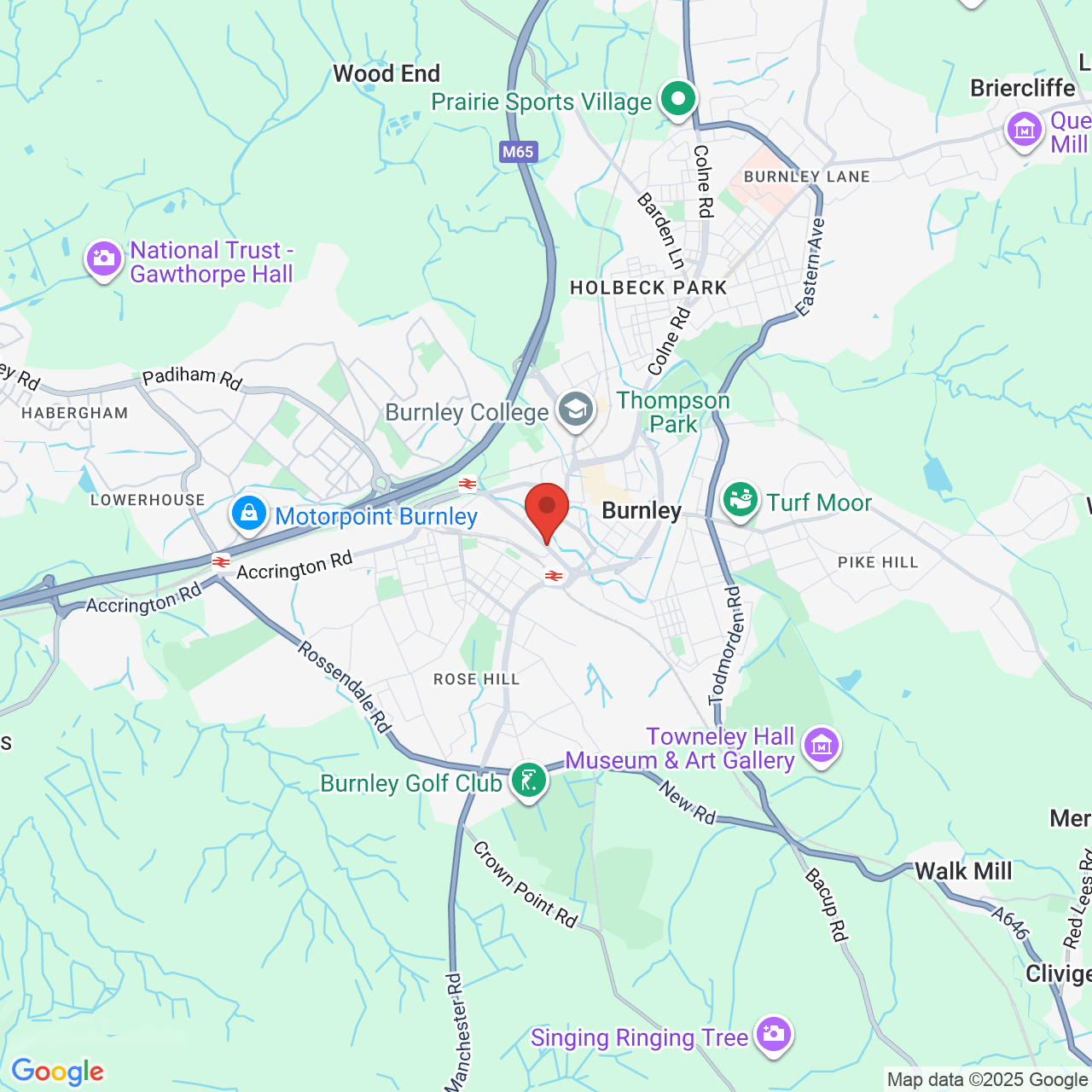 Map showing location of Trafalgar Street, Burnley, United Kingdom, BB11 1TQ