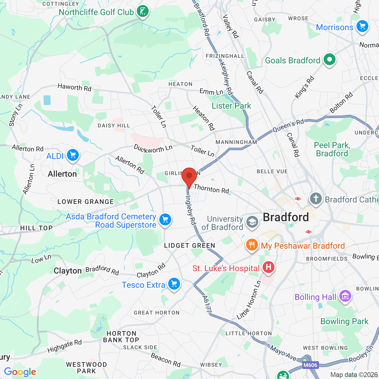 Map showing location of 19, Ingleby Road, Bradford, United Kingdom, BD8 9BH