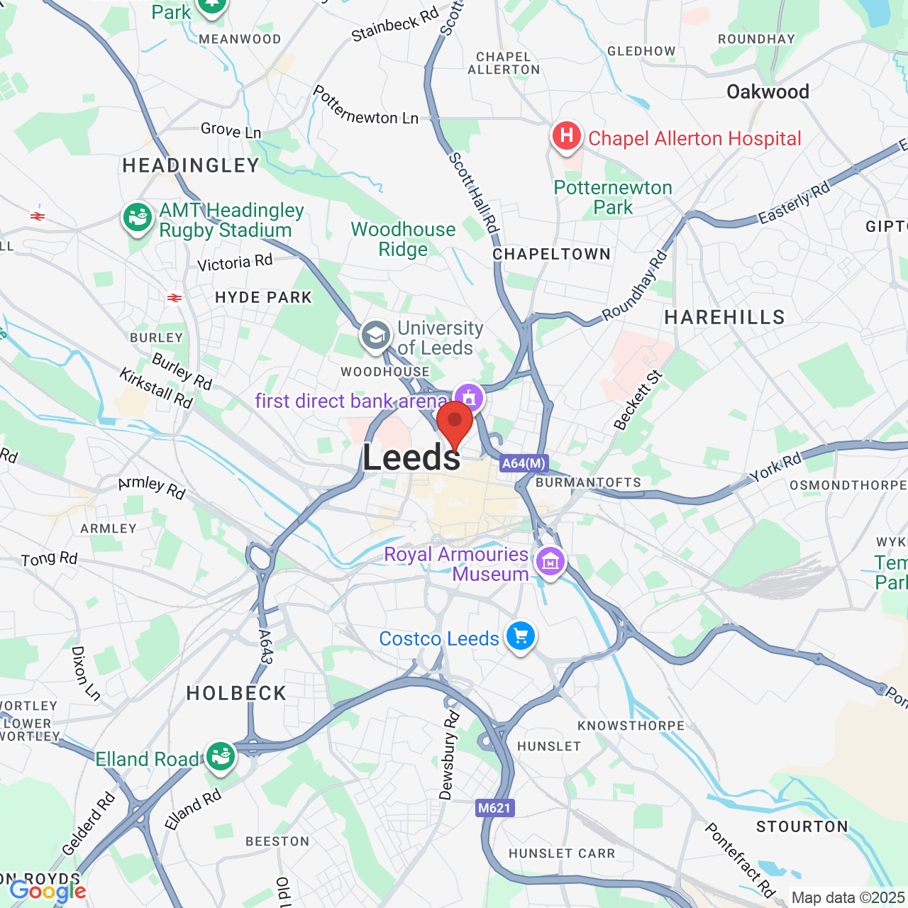 Map showing location of 76-78, Merrion Street, Leeds, United Kingdom, LS2 8LW