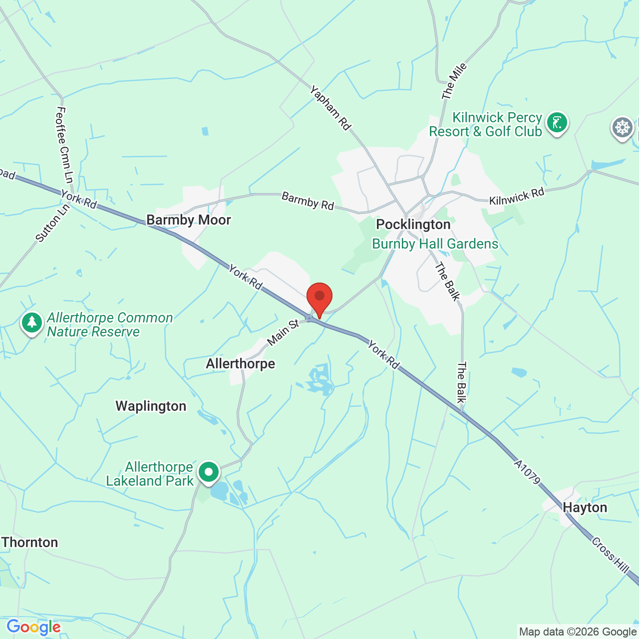 Map showing location of KFC Pocklington, York, United Kingdom, YO1