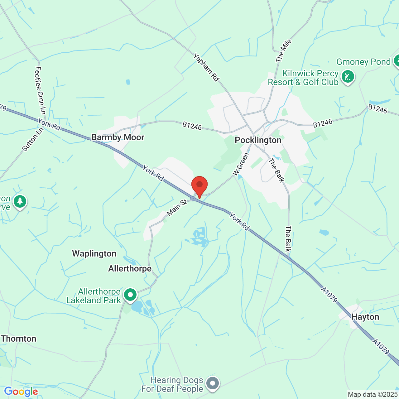 Map showing location of Broadhelm Close, Pocklington, United Kingdom, YO42 1NR