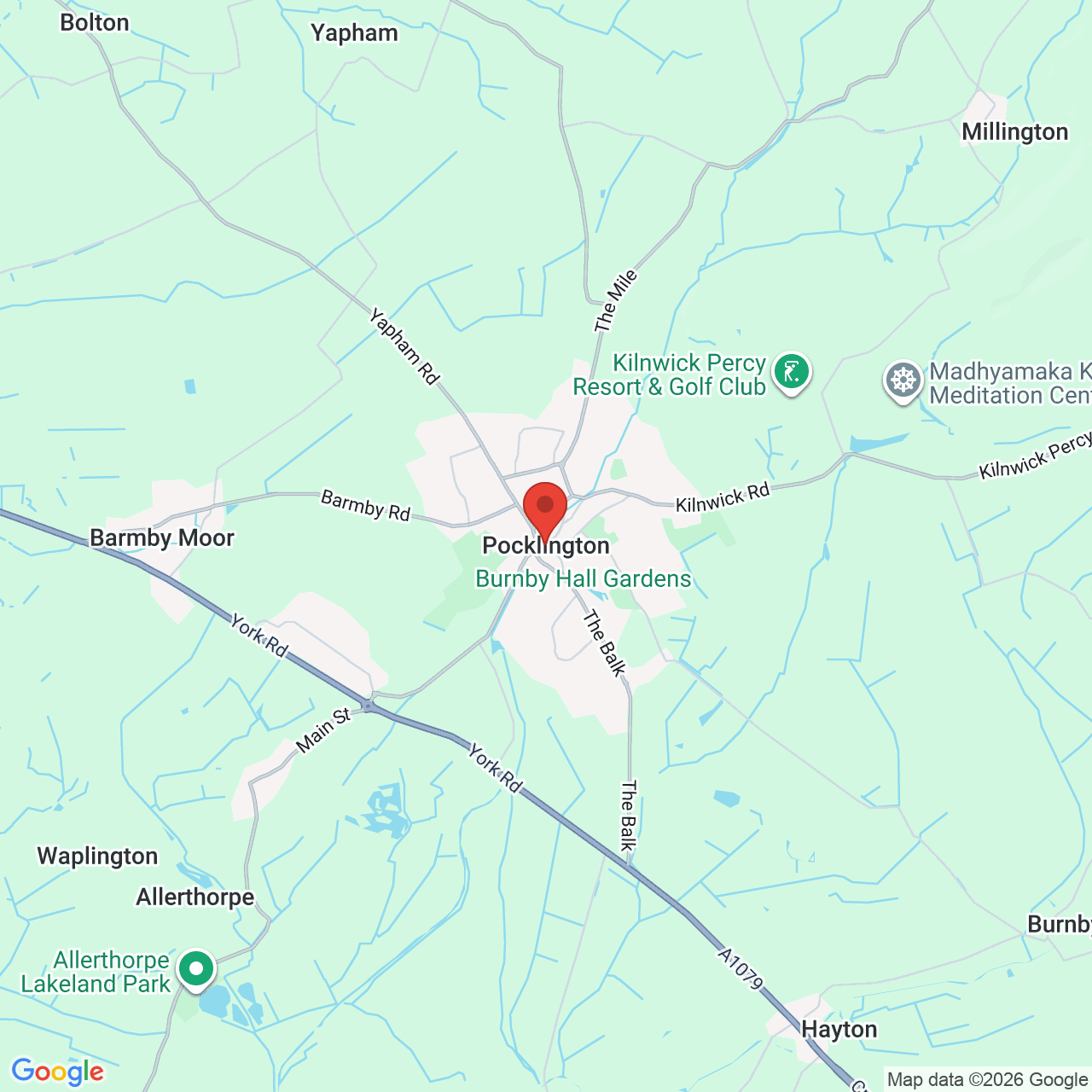 Map showing location of Pocklington, United Kingdom, YO42