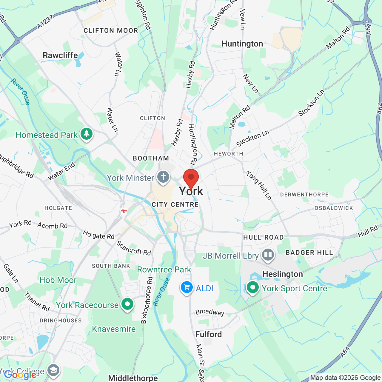 Map showing location of Monks Cross Drive, Huntington, York, United Kingdom, YO32 9GX