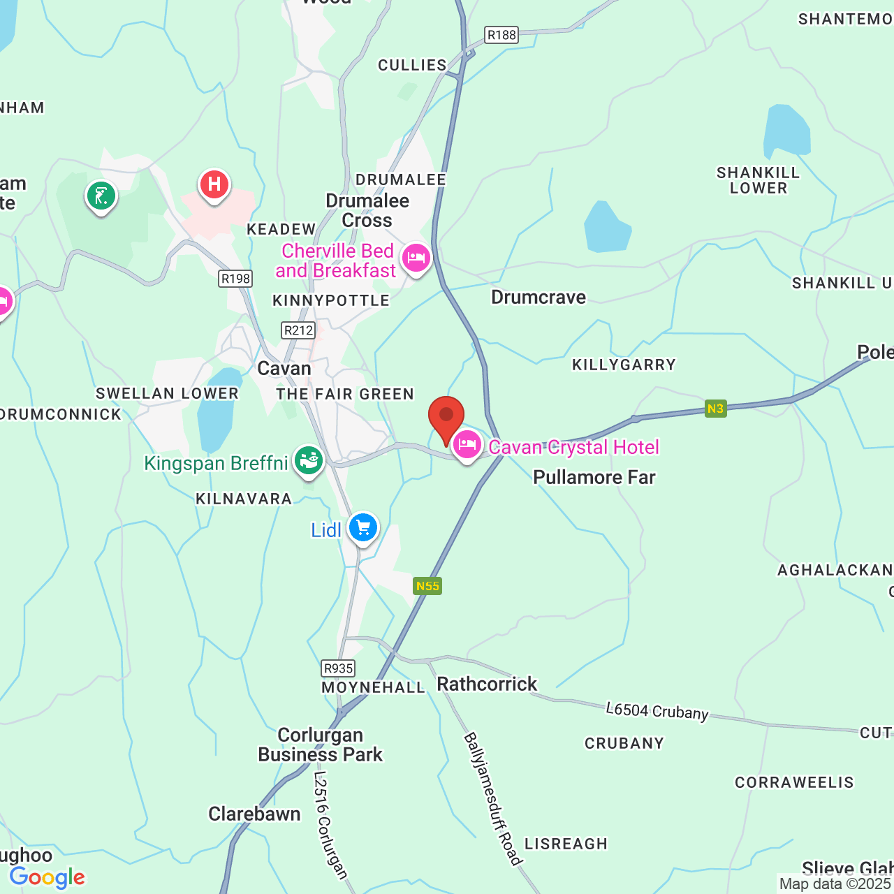 Map showing location of Dublin Road, Cavan, Ireland