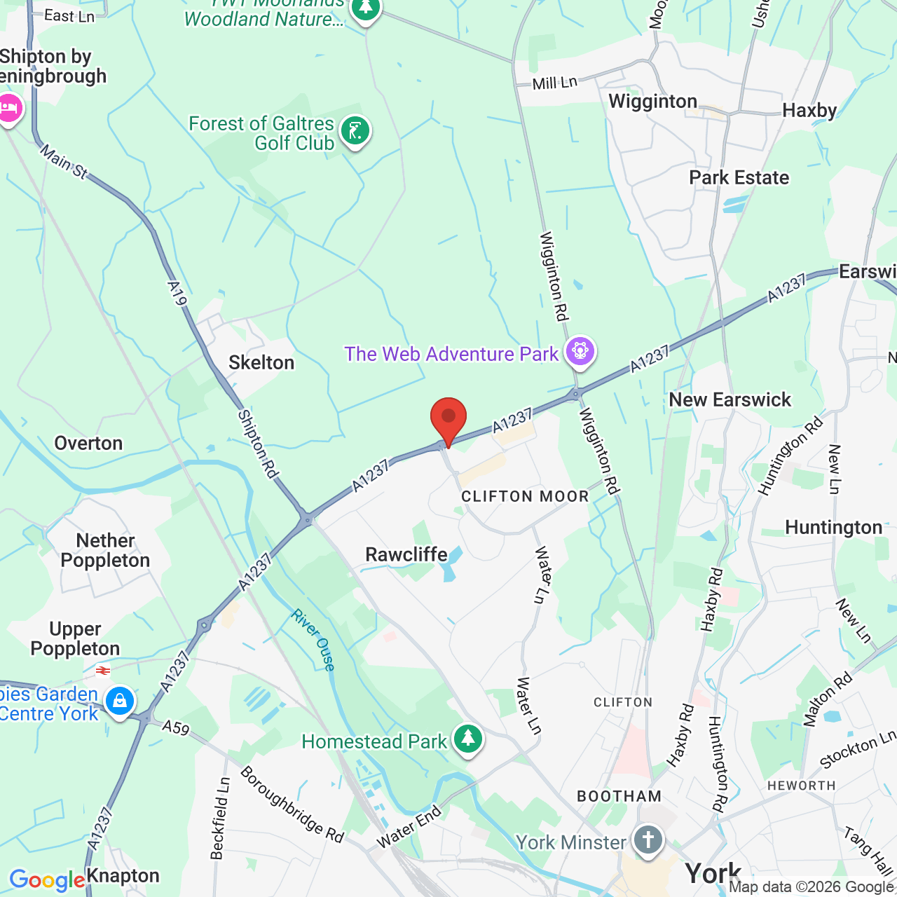 Map showing location of Stirling Road, Rawcliffe, United Kingdom, YO30 4WZ