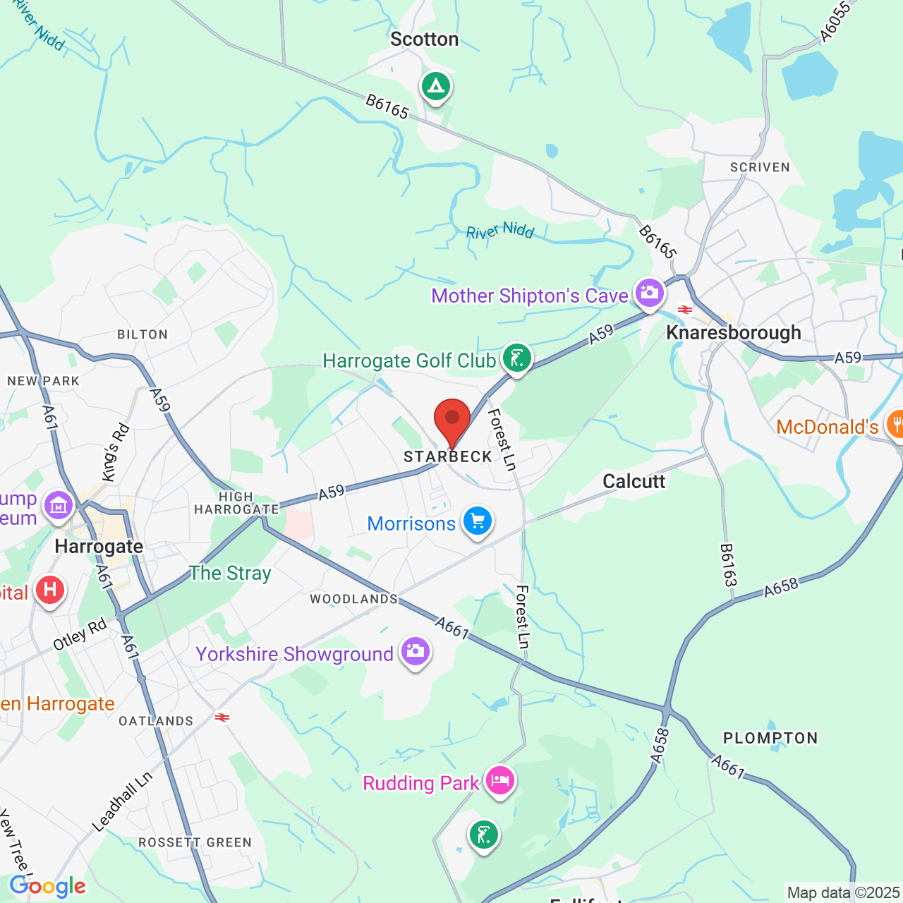 Map showing location of 48, High Street, Harrogate, United Kingdom, HG2 7JE