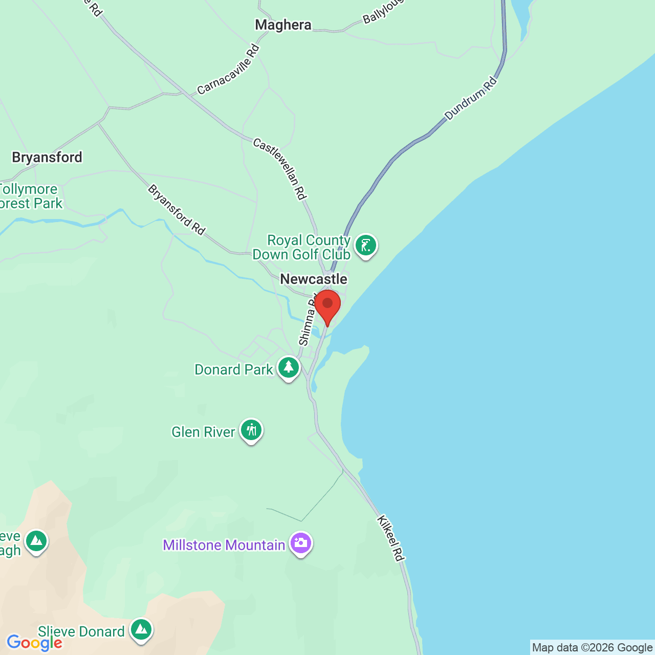 Map showing location of 102, Main Street, Newcastle, United Kingdom, BT33 0AE