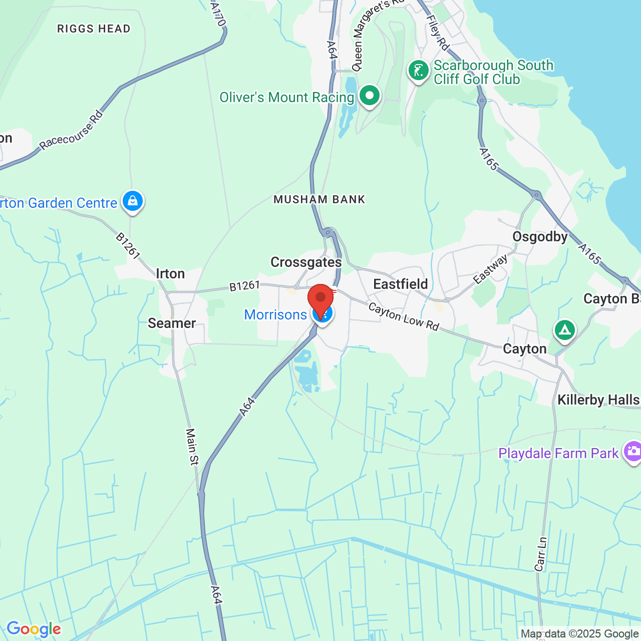 Map showing location of Market Lane, Eastfield, United Kingdom, YO11 3YN