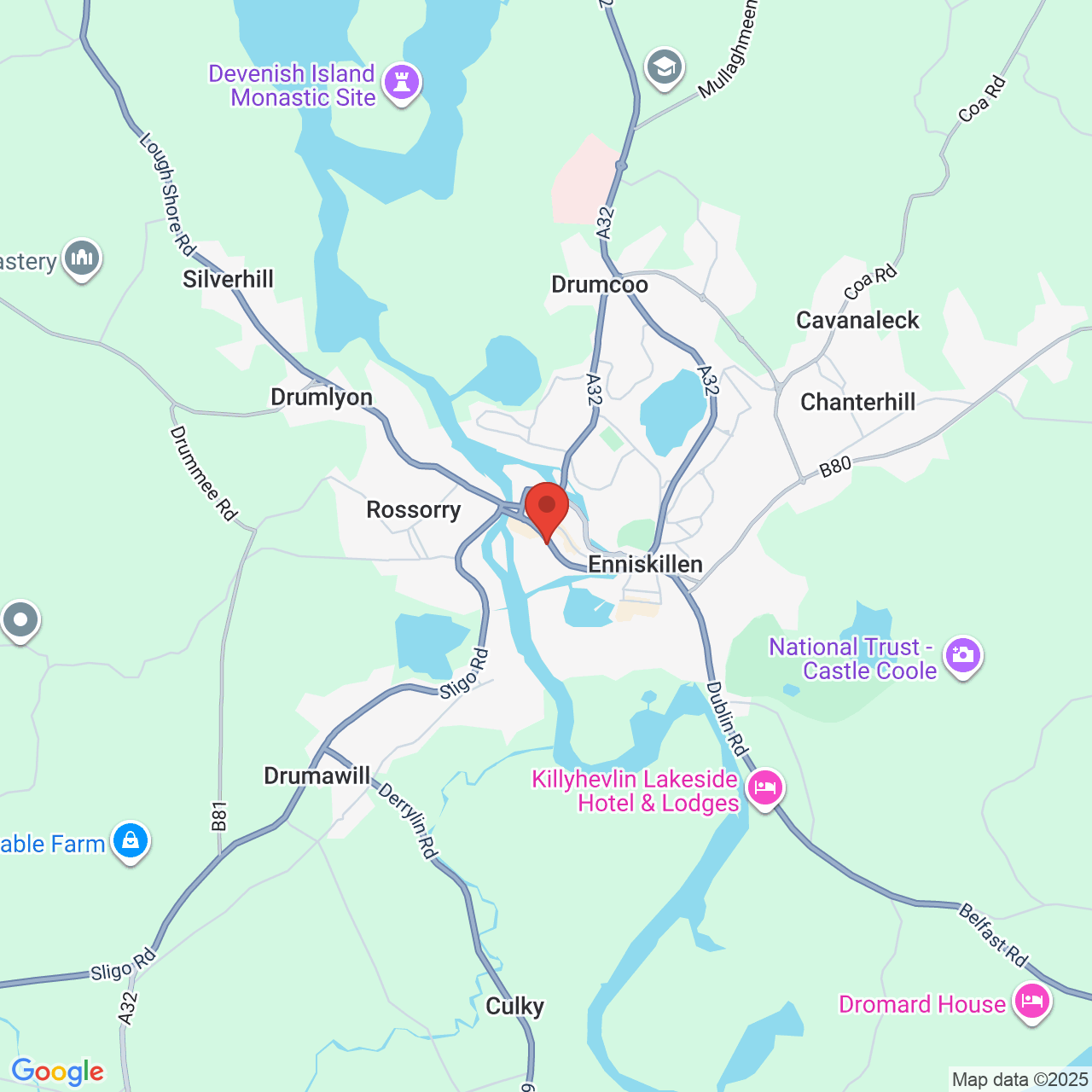 Map showing location of Unit 1, Wellington Road, Enniskillen, United Kingdom, BT74 6FT