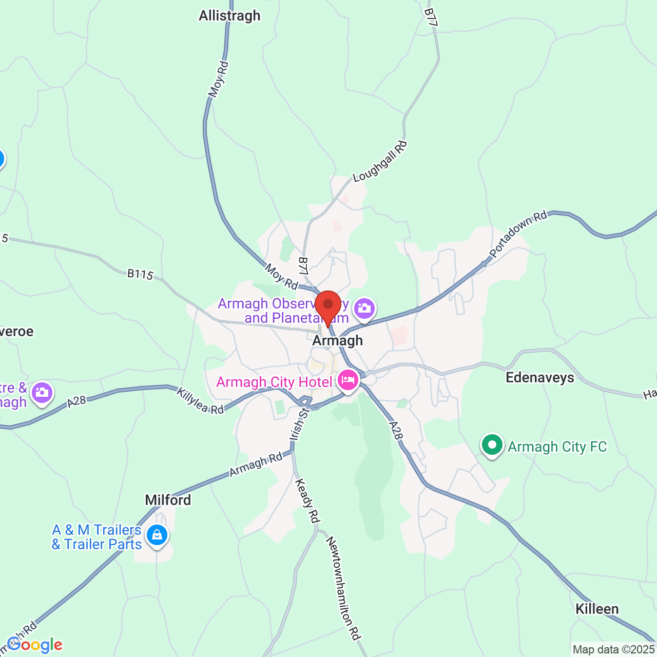 Map showing location of Lonsdale Road, Armagh, United Kingdom, BT61 7JX