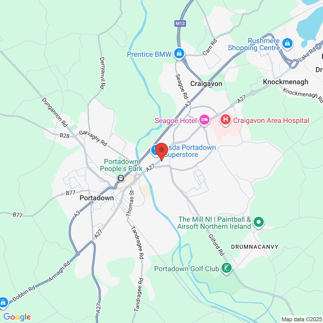 Map showing location of 146-148, Bridge Street, Portadown, United Kingdom, BT63 5AR