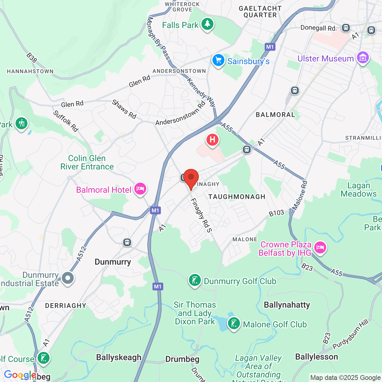 Map showing location of 141-143, Upper Lisburn Road, Belfast, United Kingdom, BT10 0LH