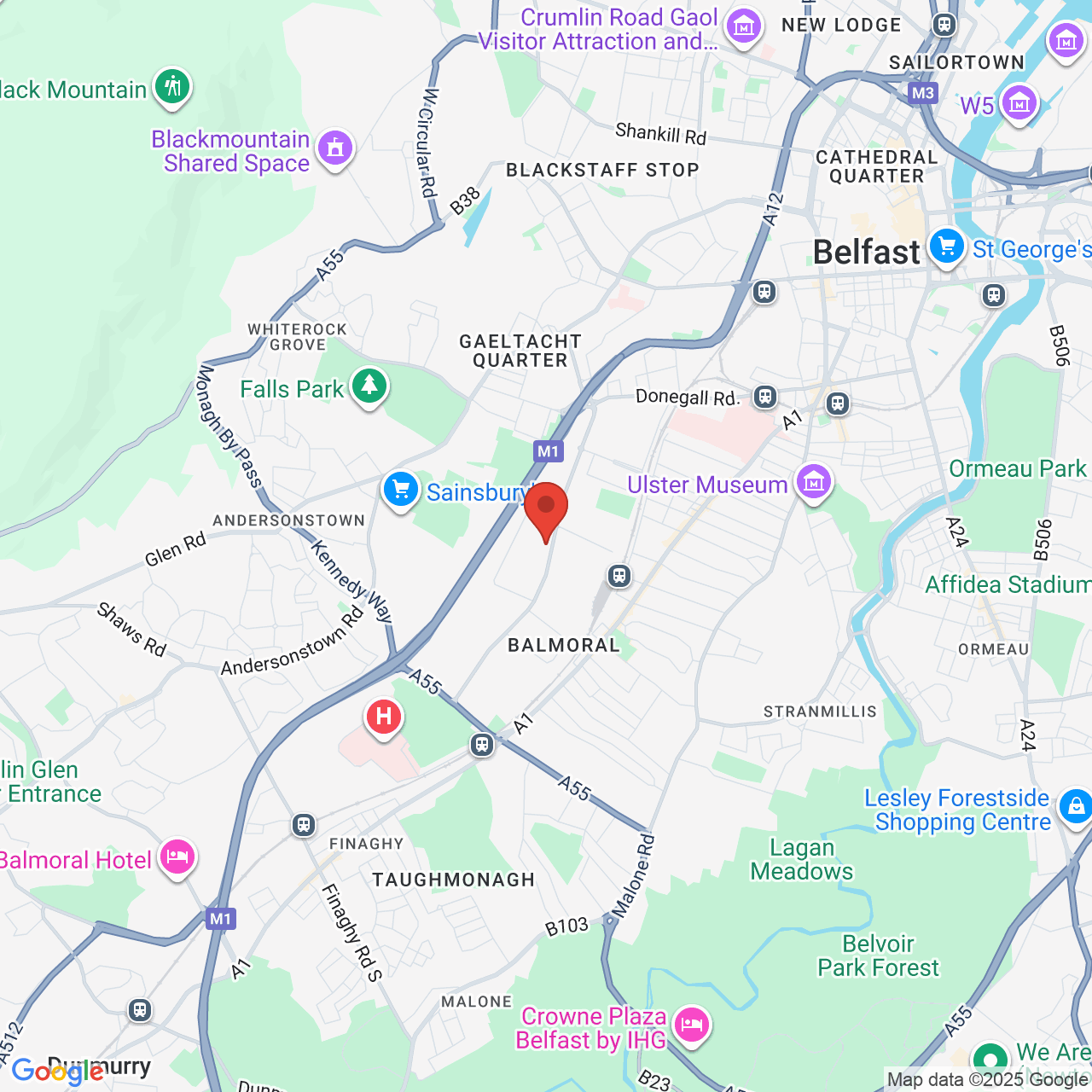 Map showing location of 35, Boucher Road, Belfast, United Kingdom, BT12 6HR