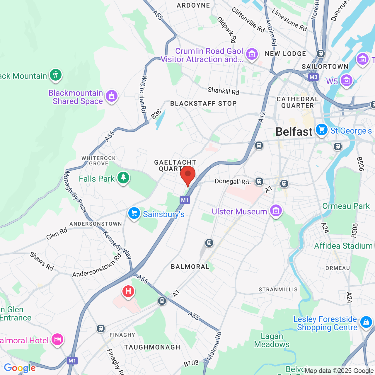 Map showing location of 428-444, Donegall Road, Belfast, United Kingdom, BT12 6HS