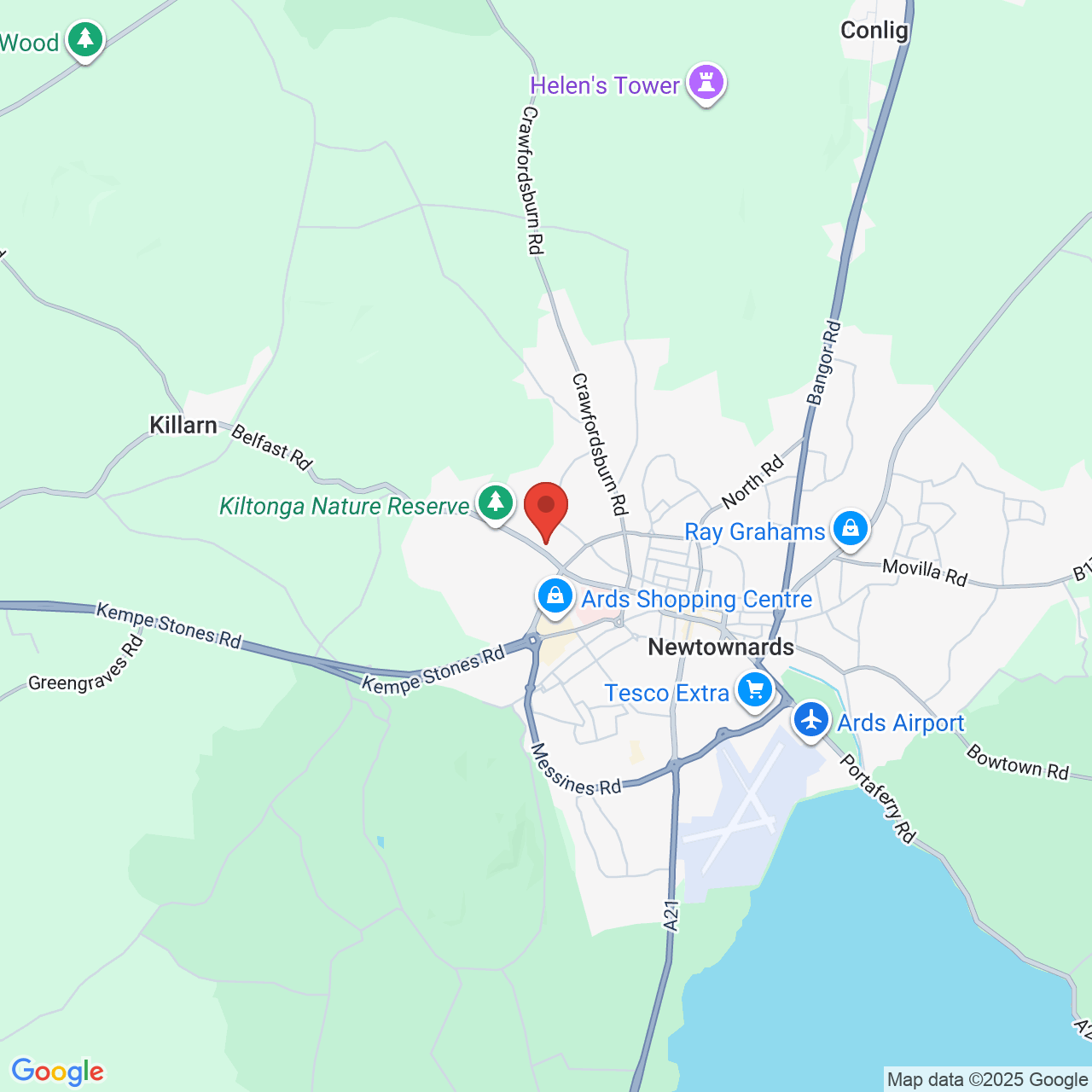 Map showing location of Belfast Road, Newtownards, United Kingdom, BT23 4BJ