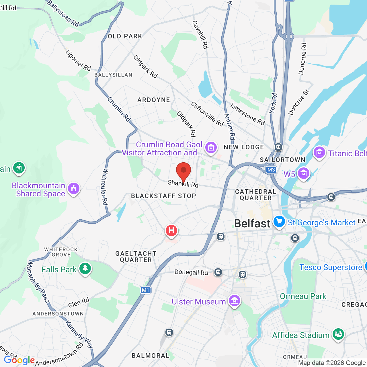 Map showing location of Shankhill, United Kingdom, BT13