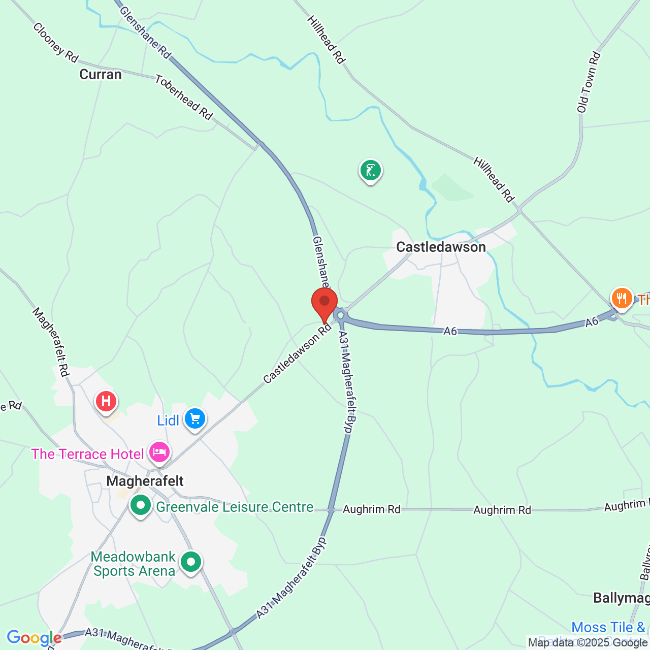 Map showing location of Castledawson Road, Magherafelt, United Kingdom, BT45 6AP