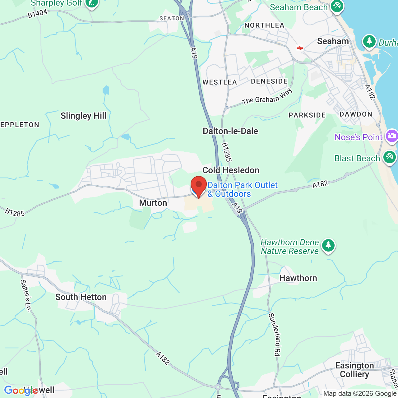 Map showing location of Church Street, Murton, United Kingdom, SR7 9HU
