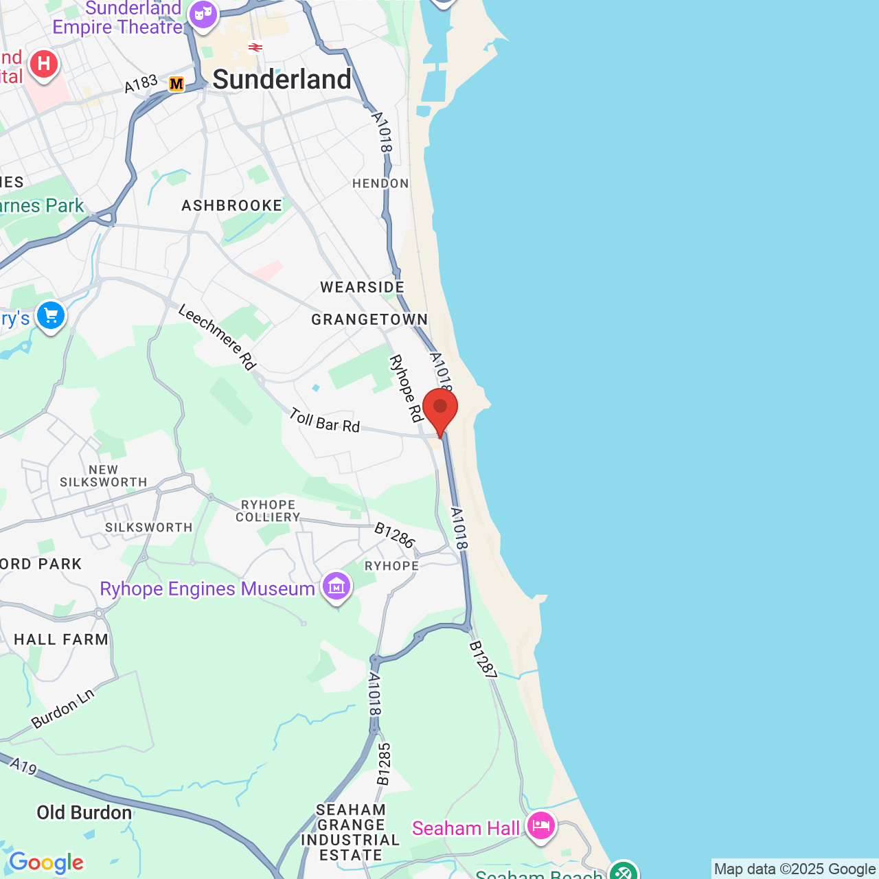 Map showing location of 2, Salterfen Road, Sunderland, United Kingdom, SR2 9ST