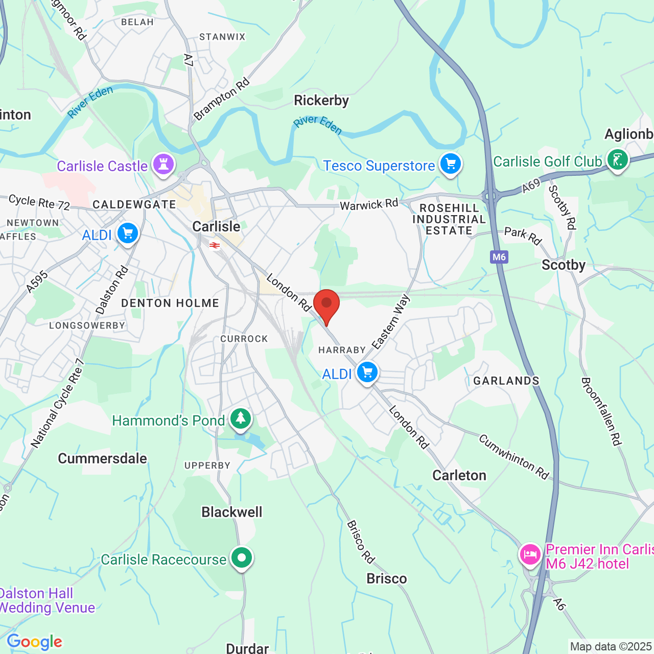 Map showing location of 88, London Road, Carlisle, United Kingdom, CA1